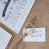 Esme Outdoor Tipi Wedding Invitation with RSVP card Kraft Envelopes & Foil Printing Tag Close Up
