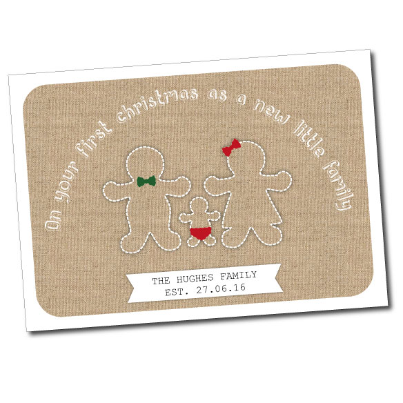 Gingerbread Family's First Christmas Personalised Christmas Card