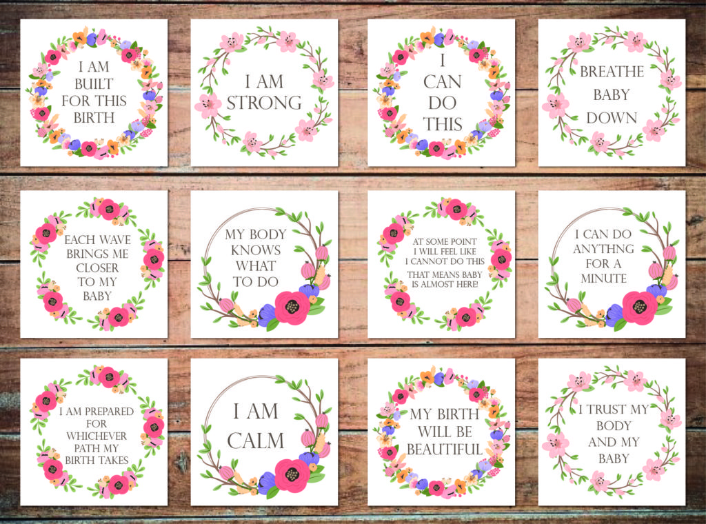 Hypnobirthing Birth Affirmation Gift Cards Wreath Range