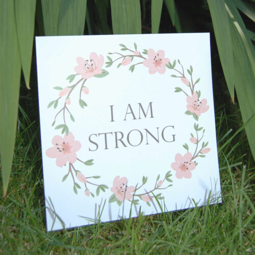 Hypnobirthing Birth Affirmation Gift Cards Wreath I Am Strong