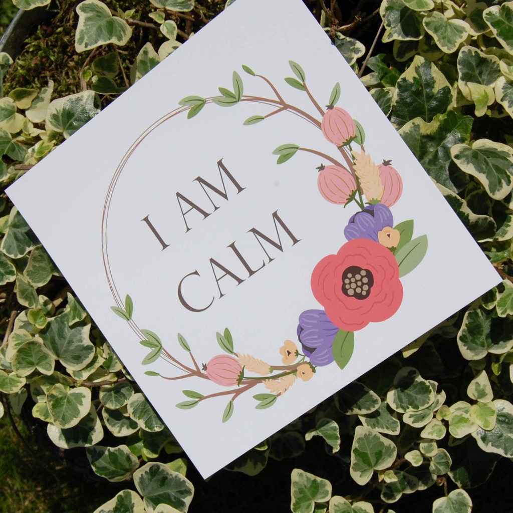 Hypnobirthing Birth Affirmation Gift Cards Wreath I Am Calm
