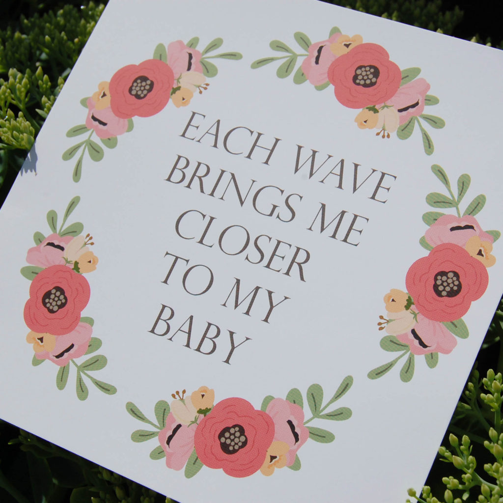 Hypnobirthing Birth Affirmation Gift Cards Wreath Each Wave Brings Me Closer To My Baby