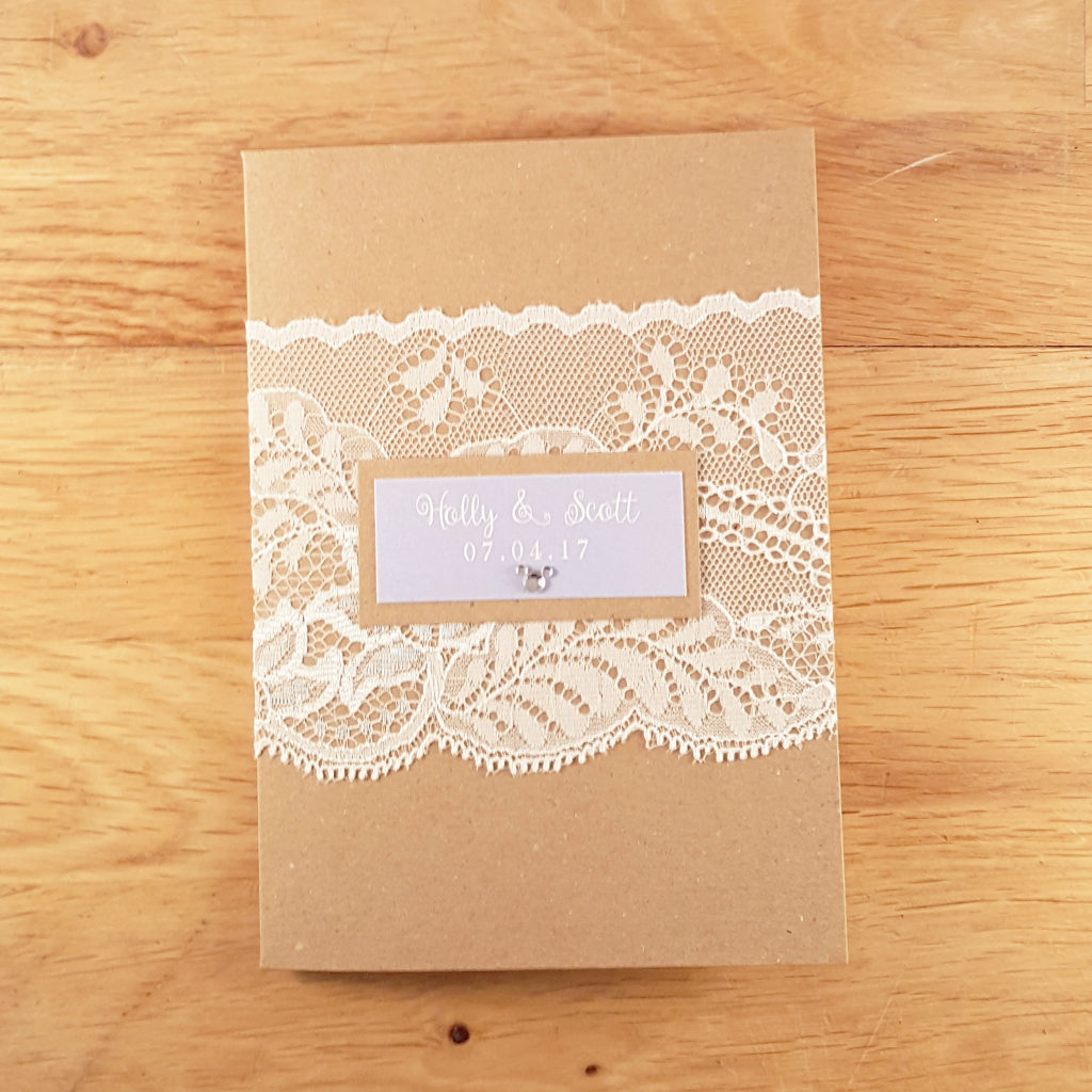 Fiona Pocketfold Wedding Invitation Suite Front View boho lace wedding invitation