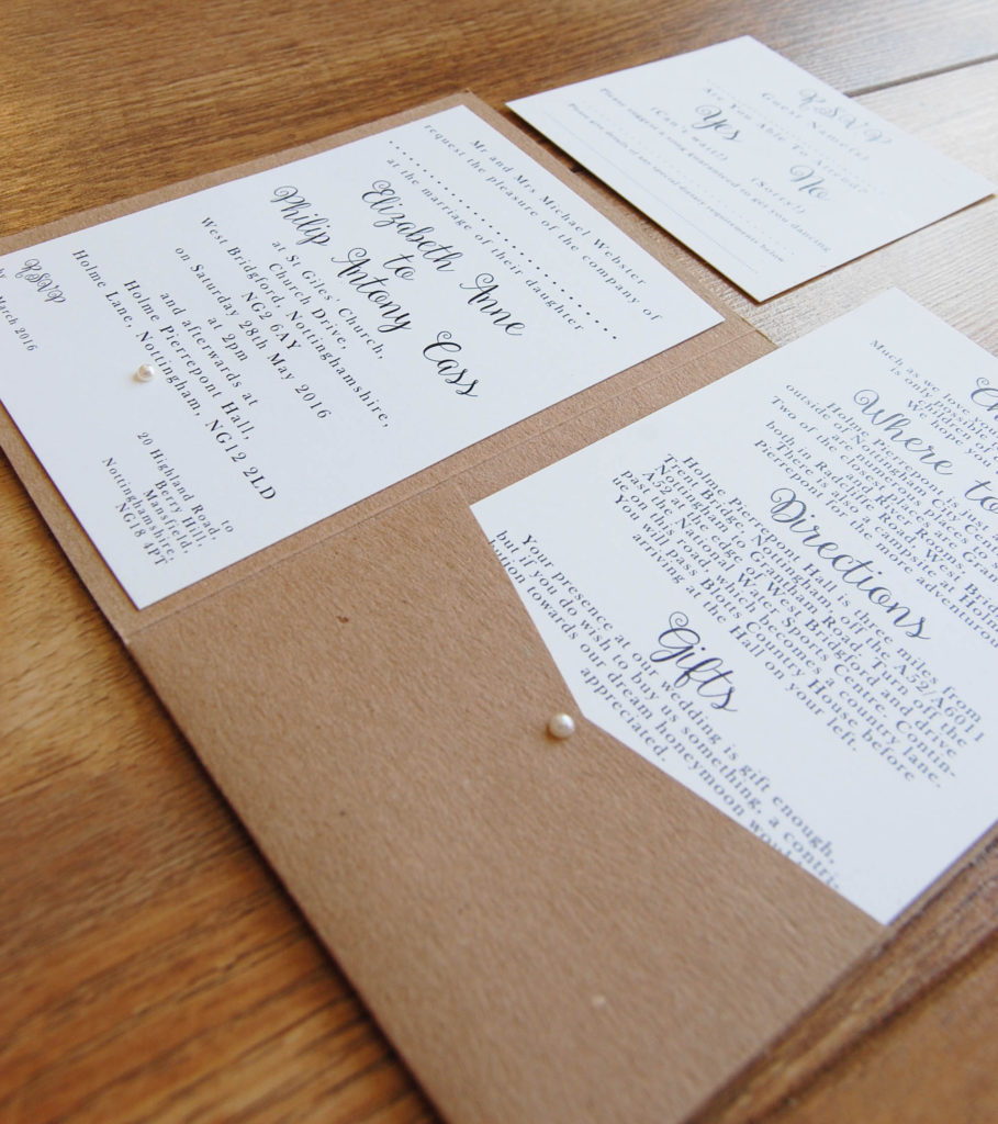 Fiona Pocketfold Wedding Invitation Suite Inside Close Up