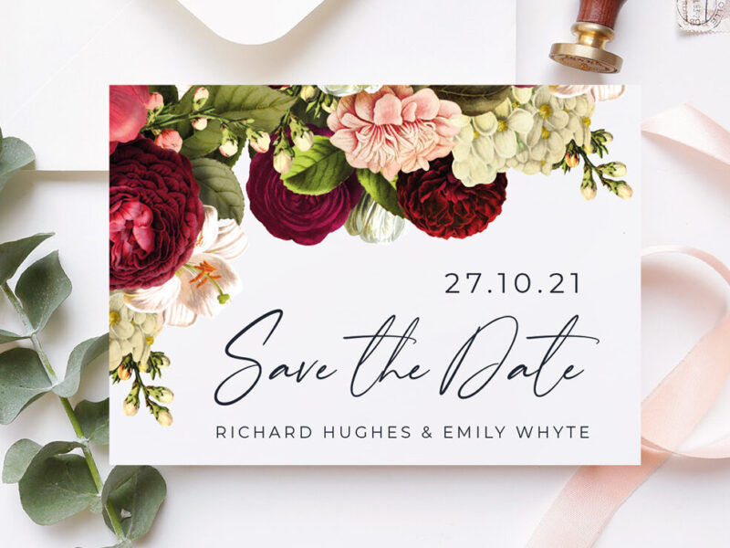 botanical save the date card