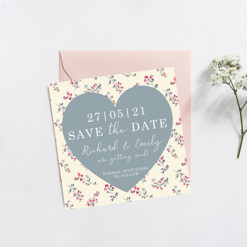 botanical save the date wedding card