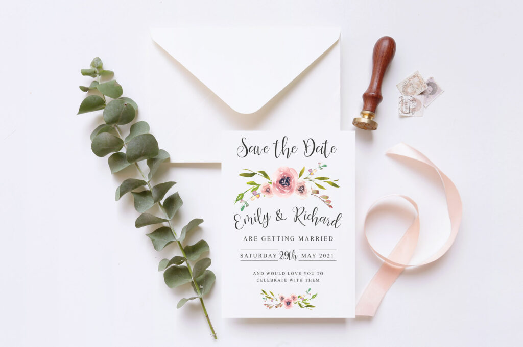 Yasmin Save the Date Card | Watercolour Floral Design - Image 2
