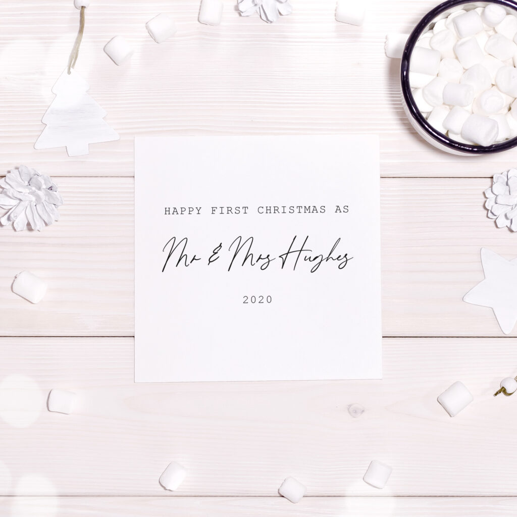 personalised christmas card mr & mrs