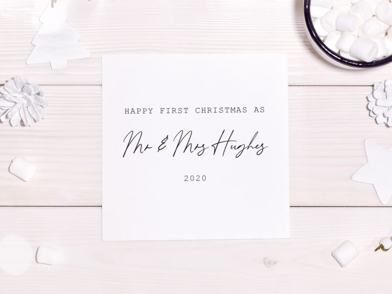 personalised christmas card mr & mrs