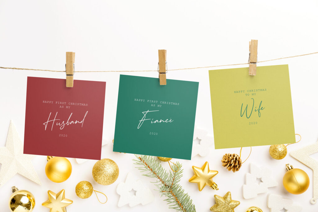 Happy First Christmas as your Fiance Card | Personalised greetings card for your fiancee / fiance, husband or wife - Image 6