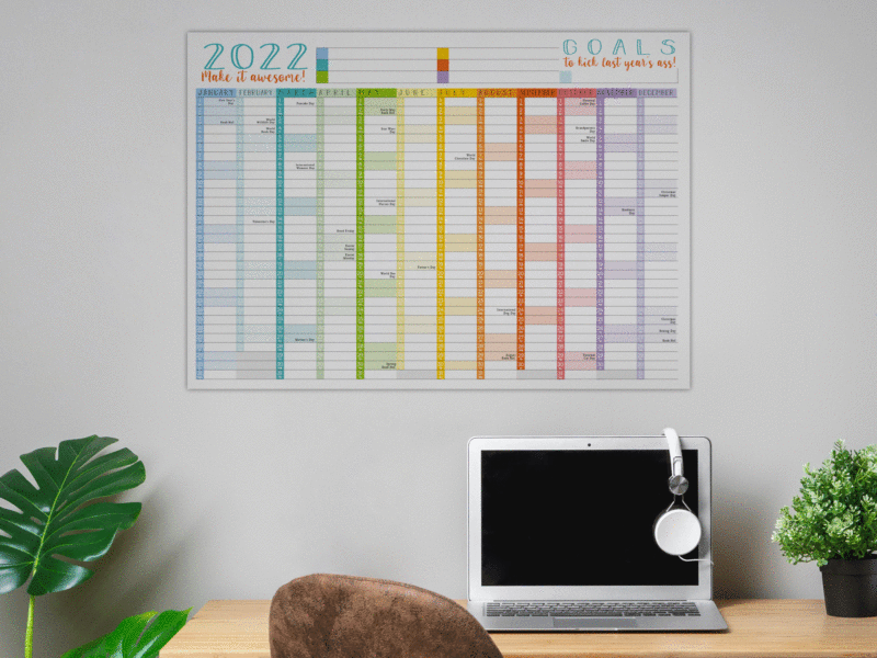 Rainbow Wall Calendar | Wall Planner