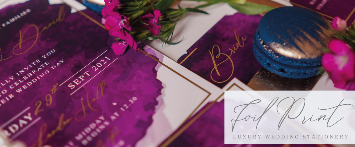 Luxury foil printed wedding stationery, add a touch of luxury with gold foiling.