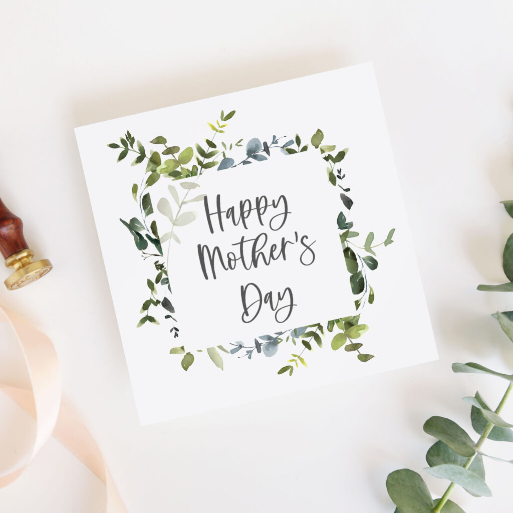 Personalised Mother's Day Card in Eucalytpus Design