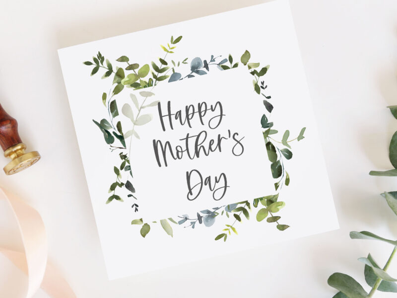Personalised Mother's Day Card in Eucalytpus Design