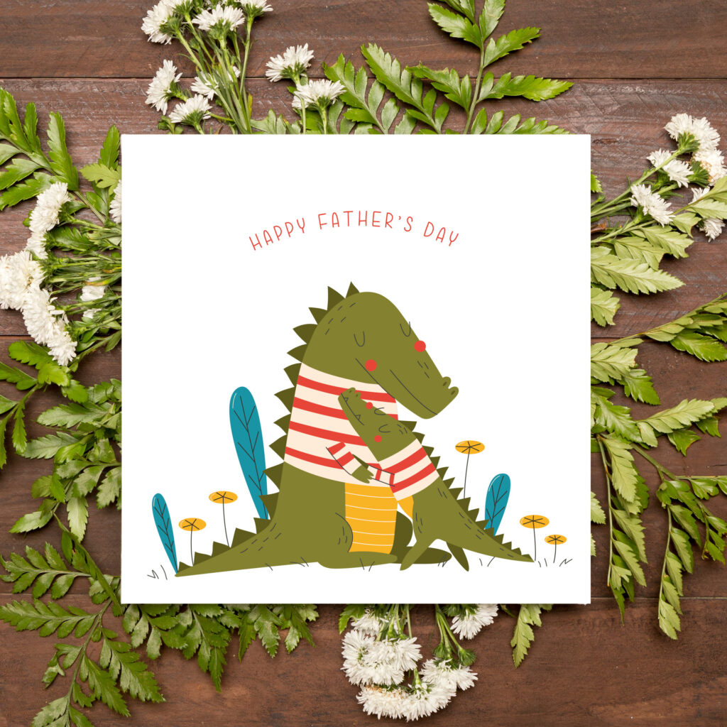 Personalised Father's Day Card in Cute Crocodile Design