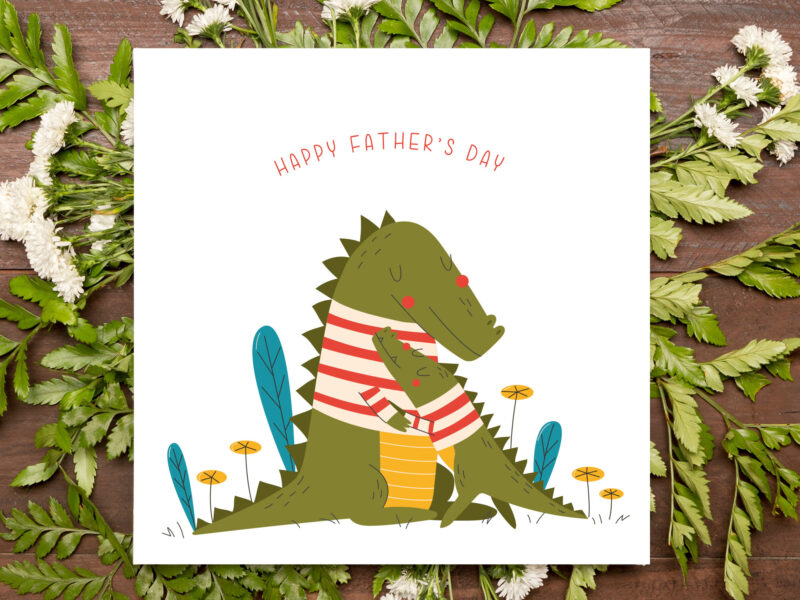 Personalised Father's Day Card in Cute Crocodile Design