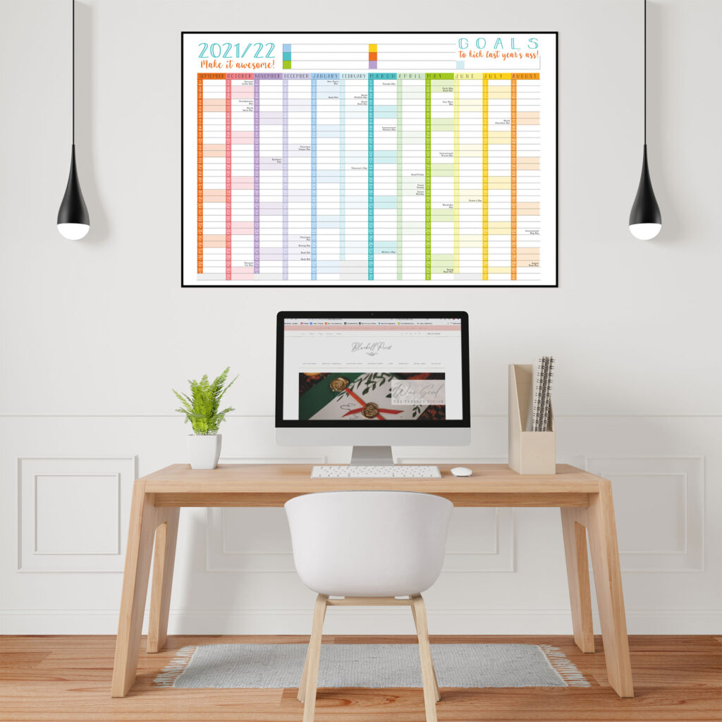 Rainbow Wall Calendar Planner - Academic Year - Image 4