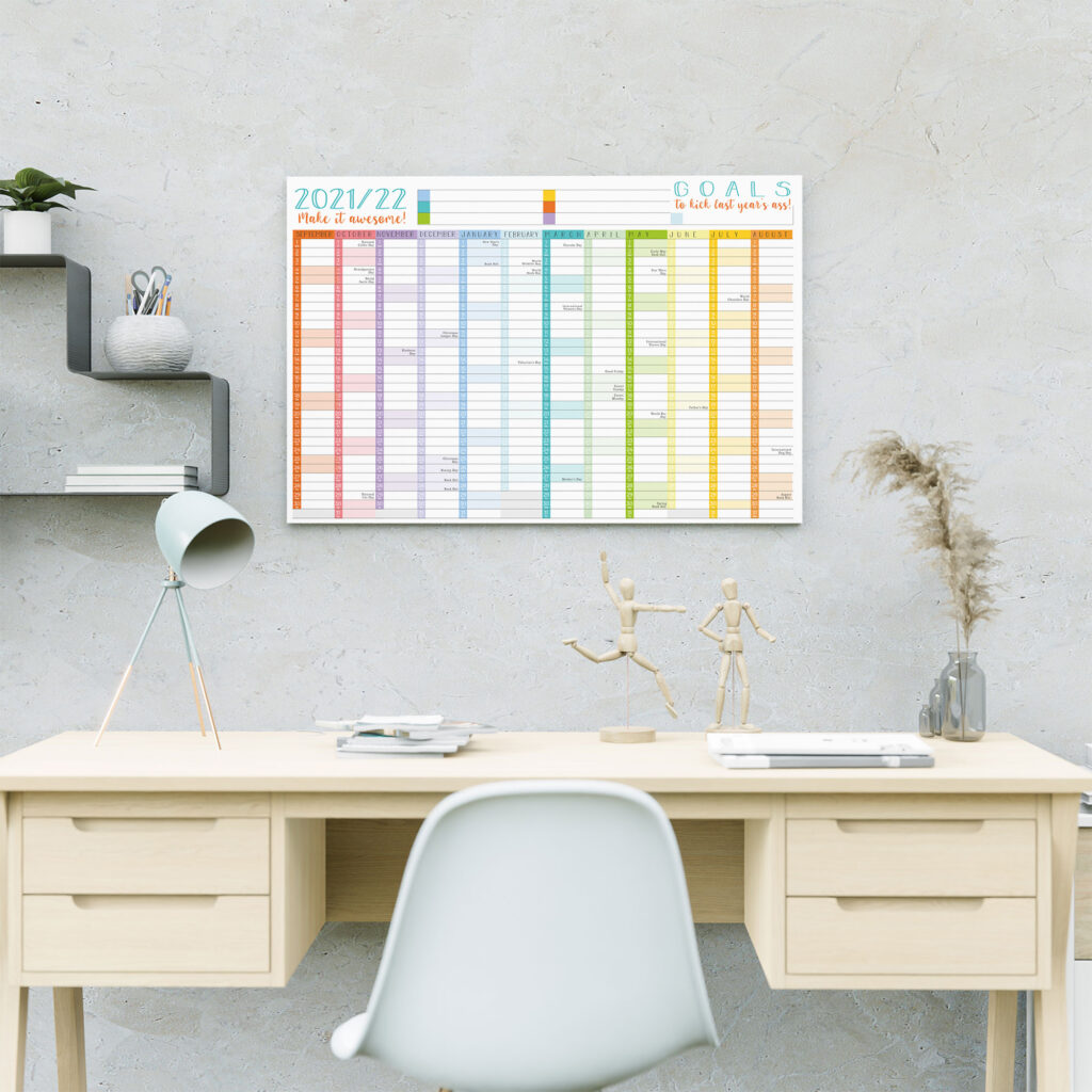 Rainbow Wall Calendar Planner - Academic Year - Image 3