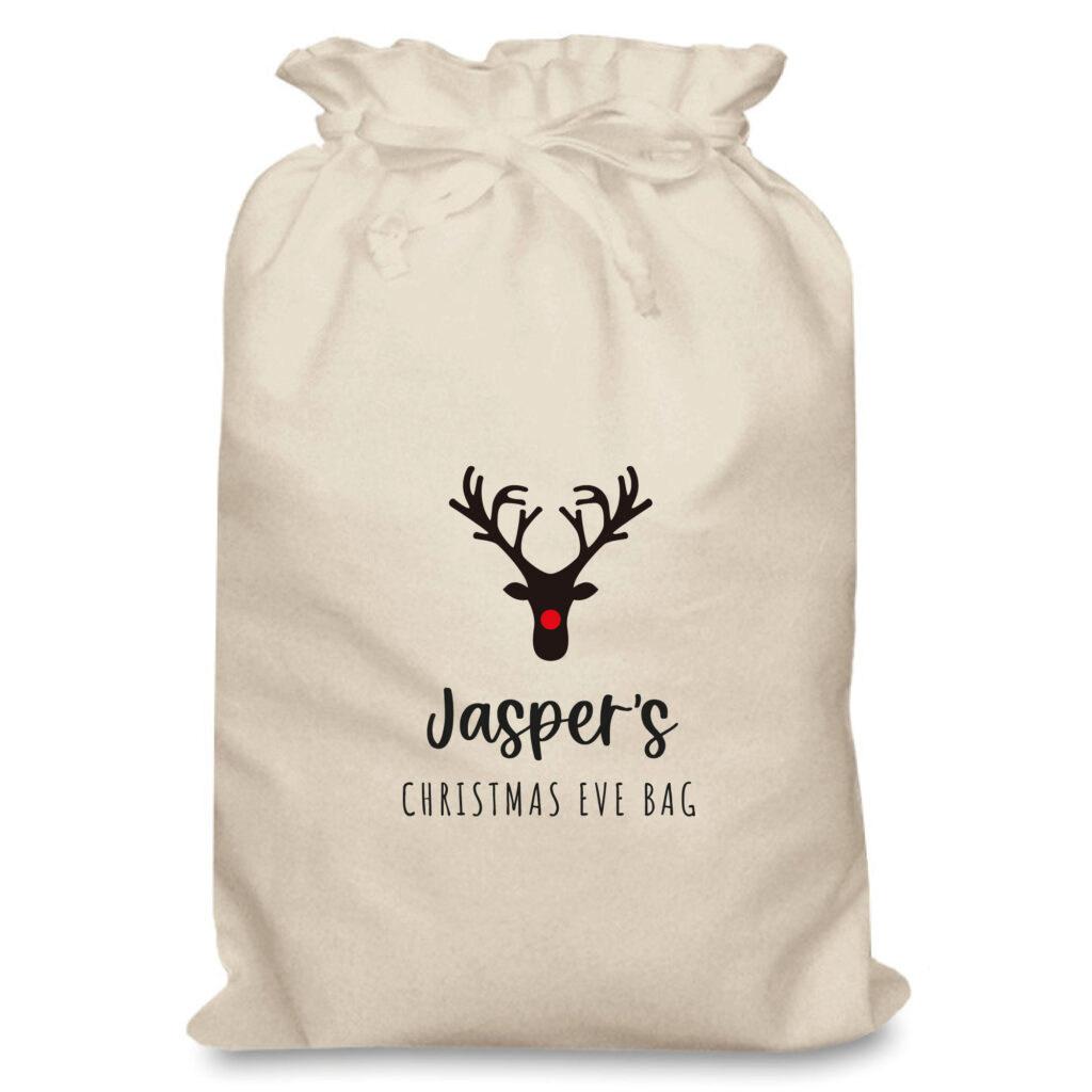 Personalised Christmas Eve Bag | Eco-Friendly Re-usable Christmas Eve Bag Personalised with Name - Image 4