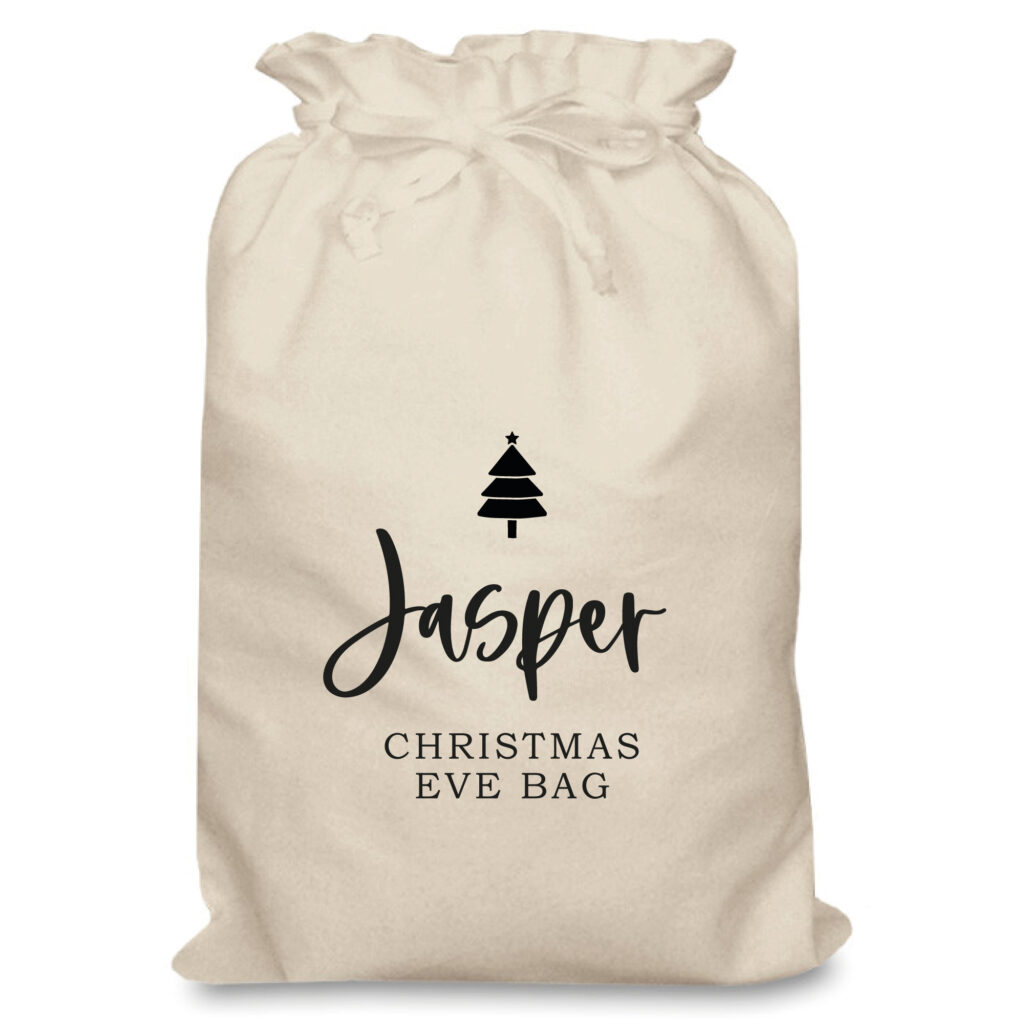 Personalised Christmas Eve Bag | Eco-Friendly Re-usable Christmas Eve Bag Personalised with Name