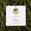 personlised christmas card custom customised mistletoe kisses loved one greetings card