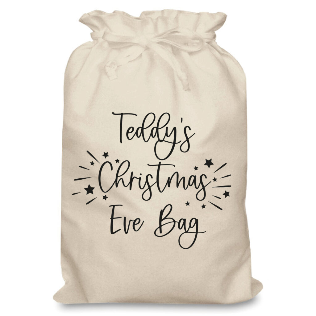 Personalised Christmas Eve Bag | Eco-Friendly Re-usable Christmas Eve Bag Personalised with Name - Image 2