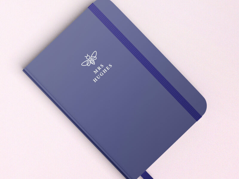 personalised navy notebook for teacher