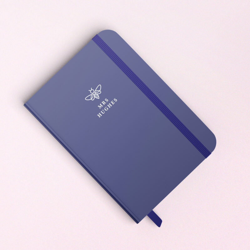 personalised navy notebook for teacher