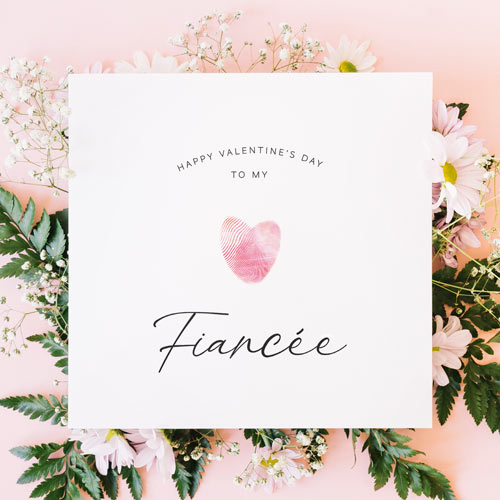 Happy Valentine's Day to my Fiancee Card | Custom Eco Friendly Printed Greetings Card