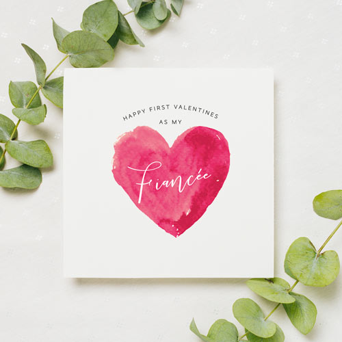 First Valentine's Day as your Fiancee Card | Custom Eco Friendly Printed Greetings Card