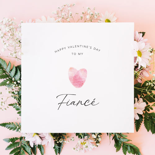 Happy Valentine's Day to my Fiance Card | Custom Eco Friendly Printed Greetings Card