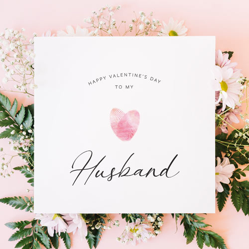 Happy Valentine's Day to my Husband Card | Custom Eco Friendly Printed Greetings Card